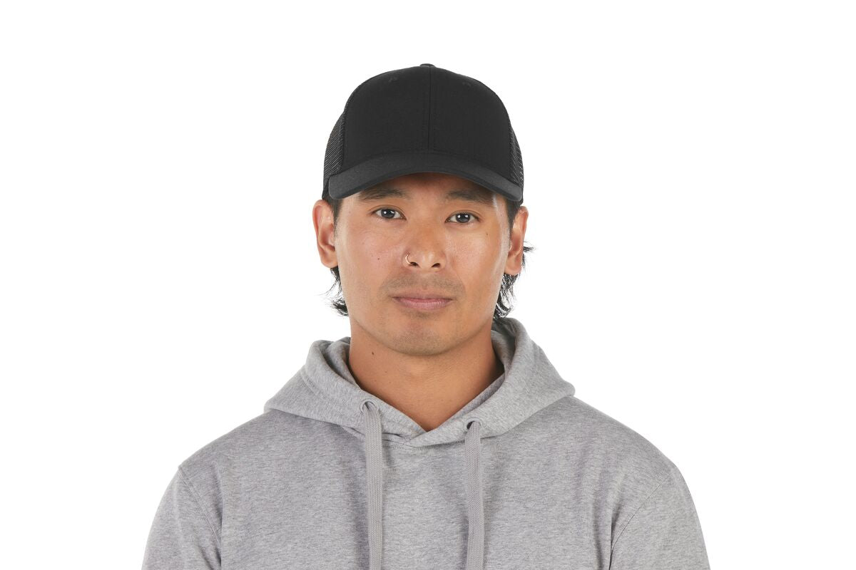 recycled-poly-low-profile-trucker-hat-h4 WebPDP-HAT002002_Recycled_Poly_Low_Profile_Trucker_Hat_Black_Studio_Harper_Studios_0723_Front__HAT002002OS.jpg