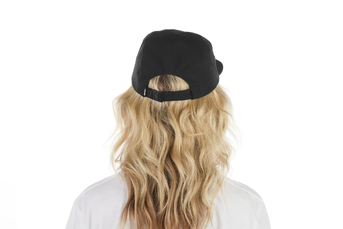 recycled-poly-flat-brim-5-panel-hat-f8 WebPDP-HAT003002_Recycled_Poly_Flat_Brim_5Panel_Hat_Black_Studio_Harper_Studios_0723_Back__HAT003002OS.jpg