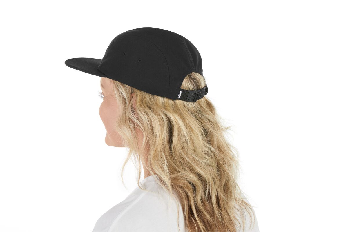 recycled-poly-flat-brim-5-panel-hat-f8 WebPDP-HAT003002_Recycled_Poly_Flat_Brim_5Panel_Hat_Black_Studio_Harper_Studios_0723_Side_2__HAT003002OS.jpg