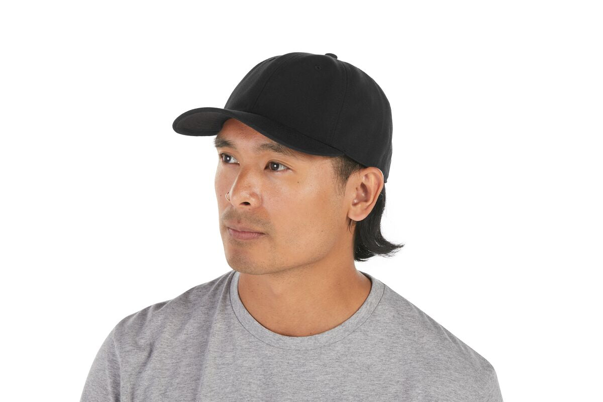 father-s-day-2026-dad-hat-v0 WebPDP-HAT004002_Recycled_Poly_Dad_Hat_Black_Studio_Harper_Studios_0723_Side__HAT004002OS.jpg